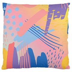 Abstract Lines Dots Pattern Purple Pink Blue Standard Premium Plush Fleece Cushion Case (one Side)