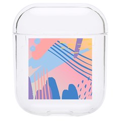 Abstract Lines Dots Pattern Purple Pink Blue Hard Pc Airpods 1/2 Case by Maspions