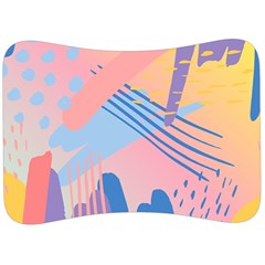 Abstract Lines Dots Pattern Purple Pink Blue Velour Seat Head Rest Cushion