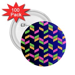 Background Pattern Geometric Pink Yellow Green 2 25  Buttons (100 Pack)  by Maspions