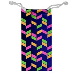 Background Pattern Geometric Pink Yellow Green Jewelry Bag