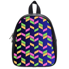 Background Pattern Geometric Pink Yellow Green School Bag (small) by Maspions