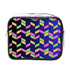 Background Pattern Geometric Pink Yellow Green Mini Toiletries Bag (one Side) by Maspions