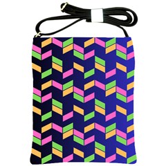 Background Pattern Geometric Pink Yellow Green Shoulder Sling Bag