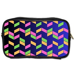 Background Pattern Geometric Pink Yellow Green Toiletries Bag (two Sides)