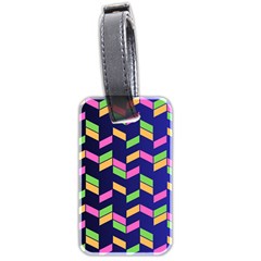 Background Pattern Geometric Pink Yellow Green Luggage Tag (two Sides)