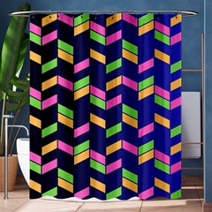 Background Pattern Geometric Pink Yellow Green Shower Curtain 60  X 72  (medium)  by Maspions