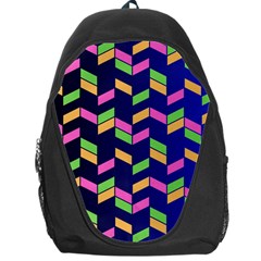 Background Pattern Geometric Pink Yellow Green Backpack Bag by Maspions