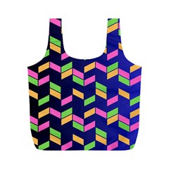 Background Pattern Geometric Pink Yellow Green Full Print Recycle Bag (m) by Maspions