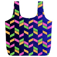 Background Pattern Geometric Pink Yellow Green Full Print Recycle Bag (xl)