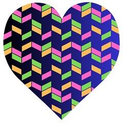 Background Pattern Geometric Pink Yellow Green Wooden Puzzle Heart by Maspions