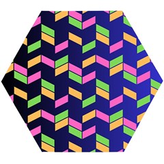 Background Pattern Geometric Pink Yellow Green Wooden Puzzle Hexagon