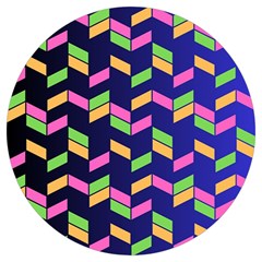 Background Pattern Geometric Pink Yellow Green Round Trivet