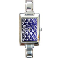 Pattern Floral Flowers Leaves Botanical Rectangle Italian Charm Watch