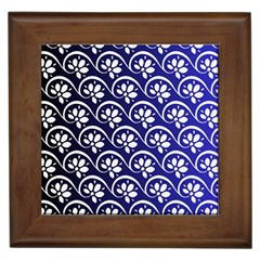 Pattern Floral Flowers Leaves Botanical Framed Tile