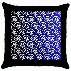 Pattern Floral Flowers Leaves Botanical Throw Pillow Case (black)