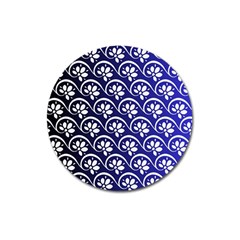 Pattern Floral Flowers Leaves Botanical Magnet 3  (round)