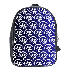 Pattern Floral Flowers Leaves Botanical School Bag (large)