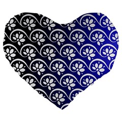 Pattern Floral Flowers Leaves Botanical Large 19  Premium Heart Shape Cushions