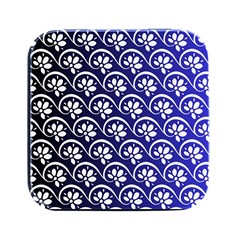 Pattern Floral Flowers Leaves Botanical Square Metal Box (black)