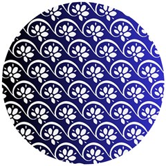 Pattern Floral Flowers Leaves Botanical Wooden Puzzle Round