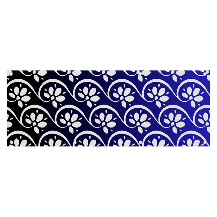 Pattern Floral Flowers Leaves Botanical Banner and Sign 8  x 3 