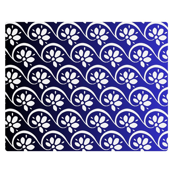 Pattern Floral Flowers Leaves Botanical Premium Plush Fleece Blanket (Medium)