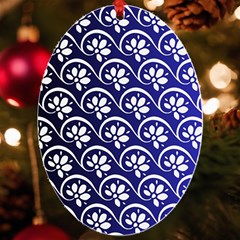 Pattern Floral Flowers Leaves Botanical Uv Print Acrylic Ornament Oval