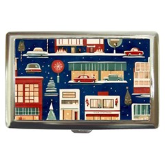 Cars Snow City Landscape Vintage Old Time Retro Pattern Cigarette Money Case by Maspions