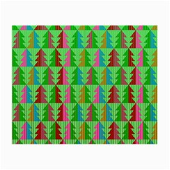 Trees Pattern Retro Pink Red Yellow Holidays Advent Christmas Small Glasses Cloth by Maspions