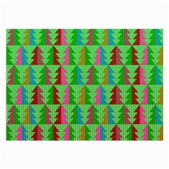 Trees Pattern Retro Pink Red Yellow Holidays Advent Christmas Large Glasses Cloth (2 Sides) by Maspions