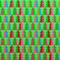 Trees Pattern Retro Pink Red Yellow Holidays Advent Christmas Play Mat (square) by Maspions