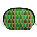 Trees Pattern Retro Pink Red Yellow Holidays Advent Christmas Accessory Pouch (Medium) Front