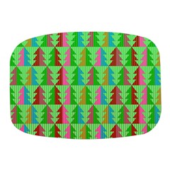 Trees Pattern Retro Pink Red Yellow Holidays Advent Christmas Mini Square Pill Box by Maspions