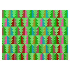 Trees Pattern Retro Pink Red Yellow Holidays Advent Christmas Premium Plush Fleece Blanket (extra Small) by Maspions