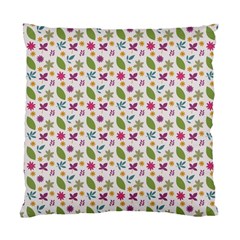 Pattern Flowers Leaves Green Purple Pink Standard Cushion Case (one Side)