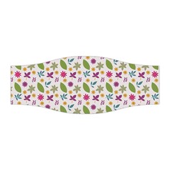 Pattern Flowers Leaves Green Purple Pink Stretchable Headband by Maspions