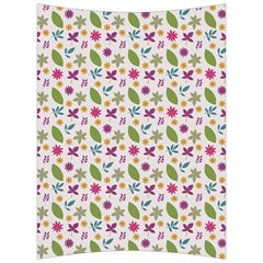 Pattern Flowers Leaves Green Purple Pink Back Support Cushion