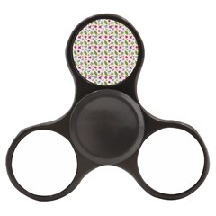 Pattern Flowers Leaves Green Purple Pink Finger Spinner