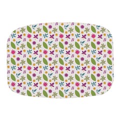 Pattern Flowers Leaves Green Purple Pink Mini Square Pill Box