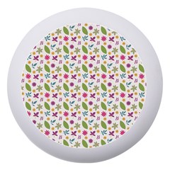 Pattern Flowers Leaves Green Purple Pink Dento Box With Mirror