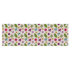 Pattern Flowers Leaves Green Purple Pink Banner And Sign 6  X 2 