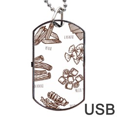 Pasta Mie Spageti Rigatoni Lasagna Dog Tag Usb Flash (two Sides) by Askadina