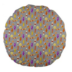 Halloween Candy Large 18  Premium Round Cushions by Askadina