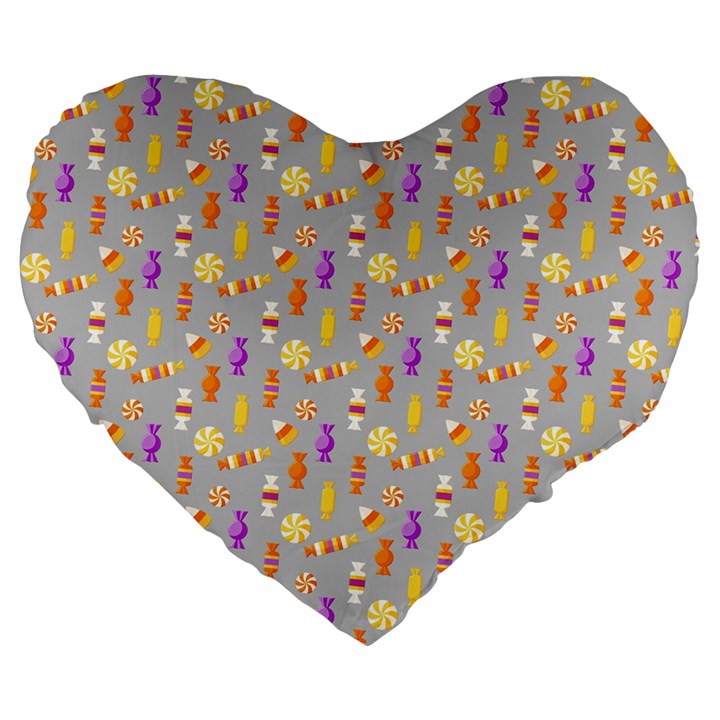 Halloween Candy Large 19  Premium Heart Shape Cushions