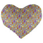 Halloween Candy Large 19  Premium Heart Shape Cushions Back