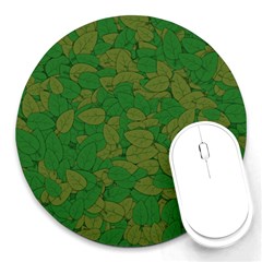 Vectors Leaves Background Plant Round Mousepad by Askadina