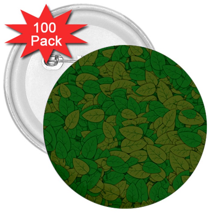 Vectors Leaves Background Plant 3  Buttons (100 pack) 