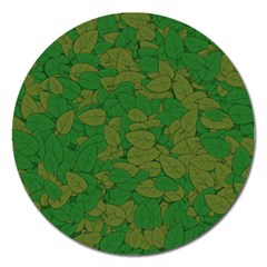 Vectors Leaves Background Plant Magnet 5  (round) by Askadina