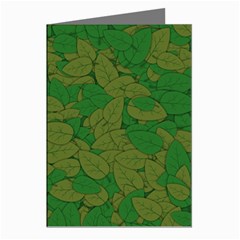 Vectors Leaves Background Plant Greeting Cards (pkg Of 8) by Askadina